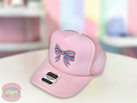 Patriotic Bow Embroidered Hat