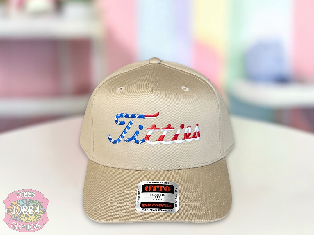 Patriotic Titties Embroidered Hat