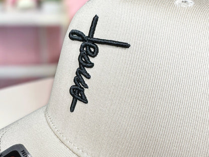Jesus Cross 3D Puff Embroidered Hat