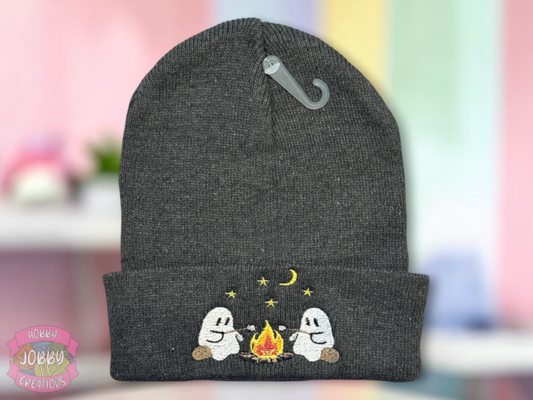 Campfire Ghosties Embroidered Beanie