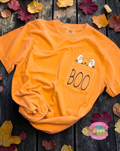 Campfire Ghosties Embroidered Pocket T-Shirt