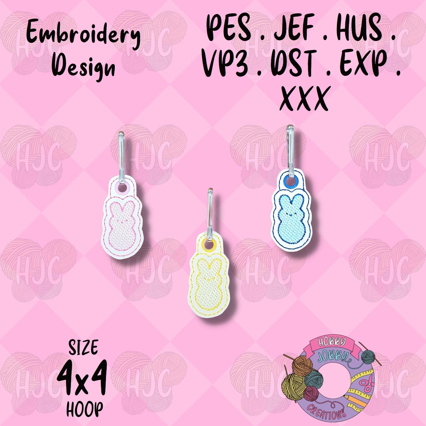 Easter Treat Zipper Pull Digital Embroidery Design