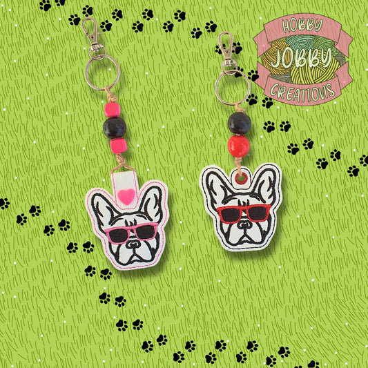 Cool Frenchie Snap Tab / Eyelet Digital Embroidery File