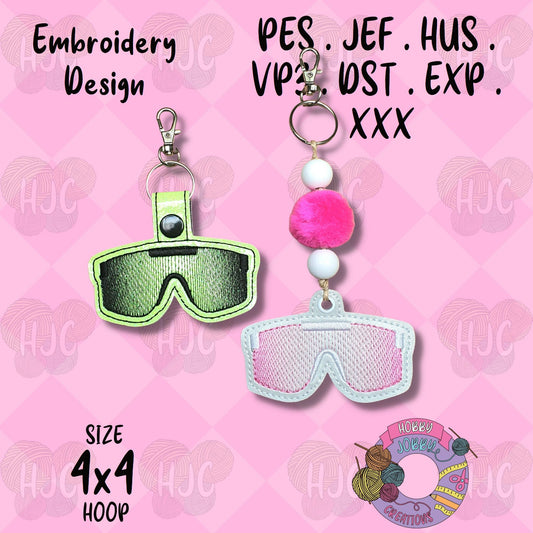 Sunglasses Snap Tab / Eyelet Digital Embroidery Design