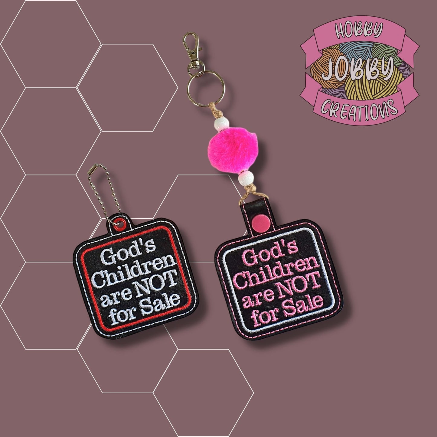 God's Children Are Not For Sale Eyelet / Snap Tab Digital Embroidery Design