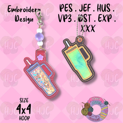 Trendy Tumbler Applique Eyelet / Snap Tab Digital Embroidery Design