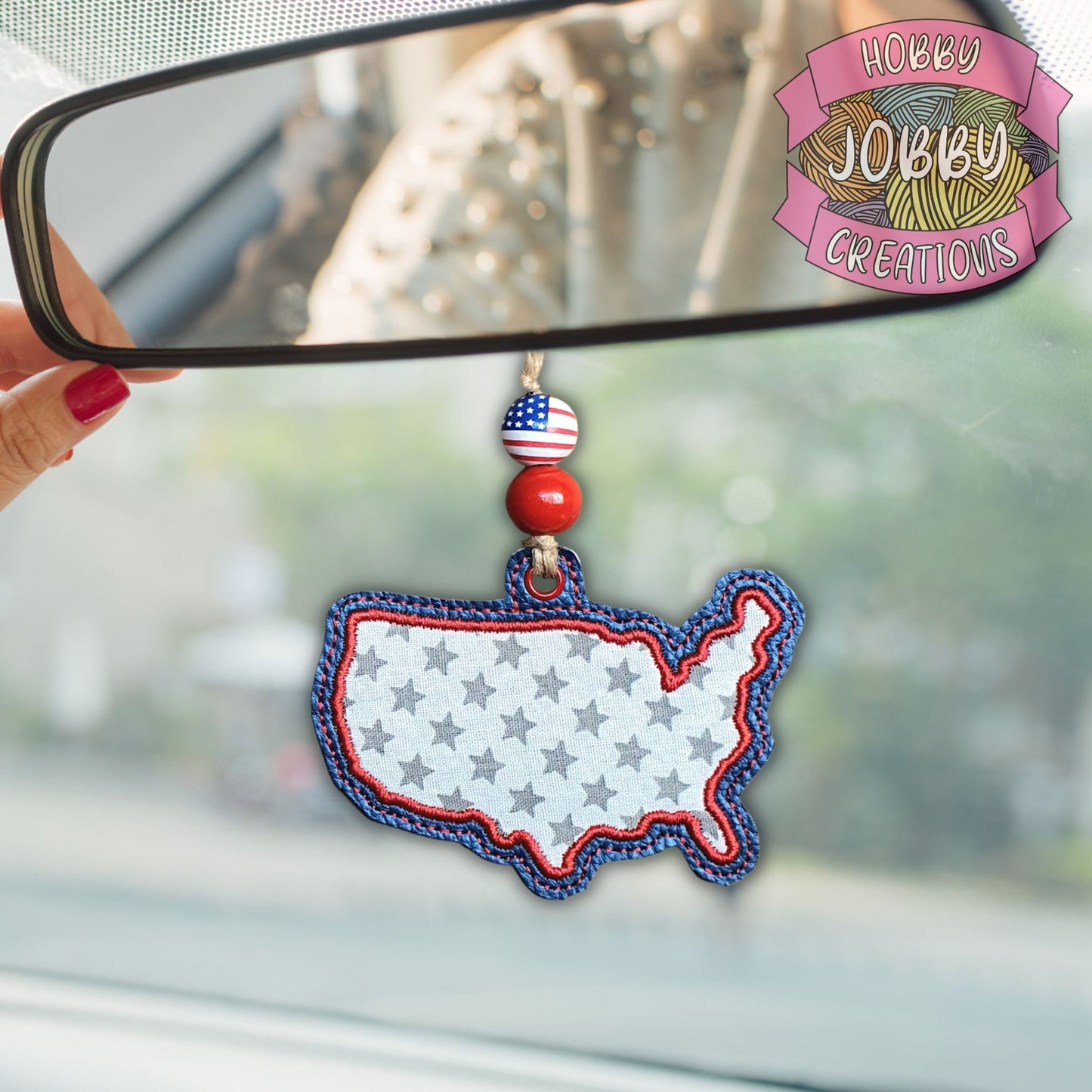 USA Applique Snap Tab / Eyelet Digital Embroidery Design