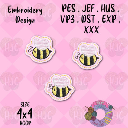 Little Bee Magnet Digital Embroidery Design