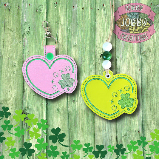 Clover Heart Snap Tab / Eyelet Digital Embroidery Design