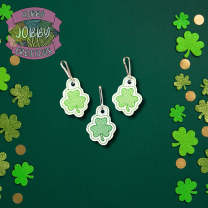 Clover Zipper Pull Digital Embroidery Design