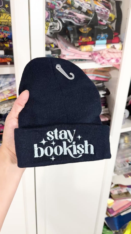 Stay Bookish Embroidered Beanie