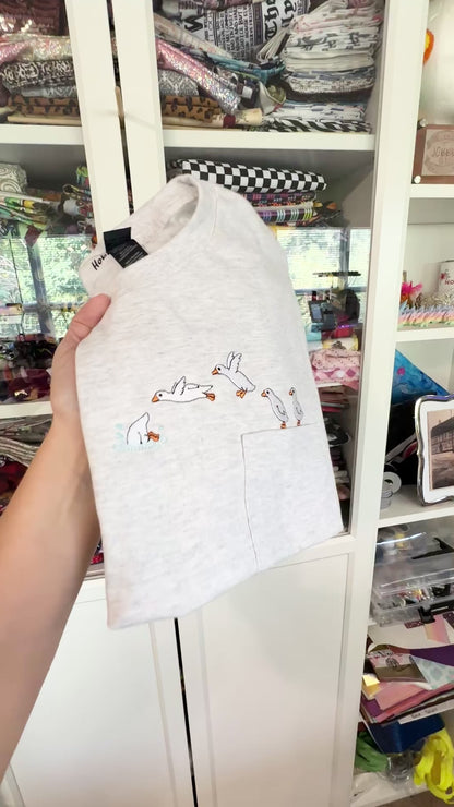 Goose Dive Embroidered Pocket T-Shirt