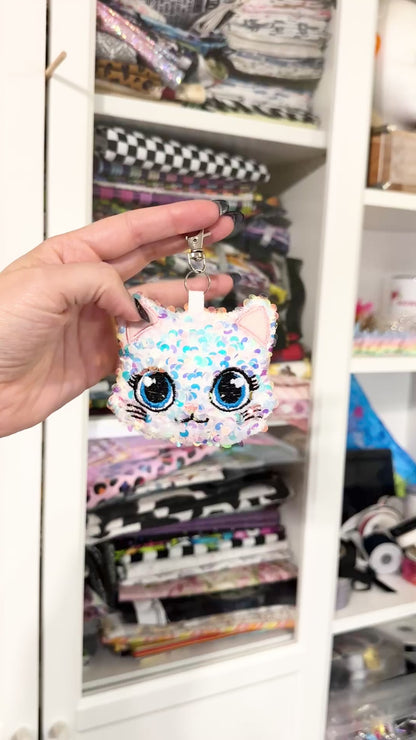 Sparkle Kitty Plushie Keychain