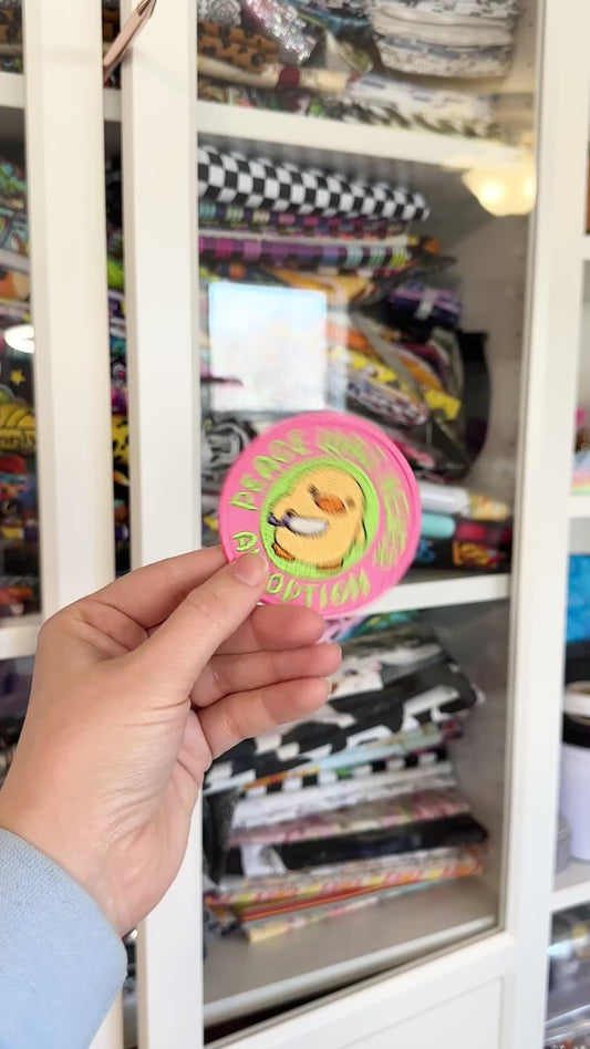 Peace Never An Option Embroidered Iron-On Patch