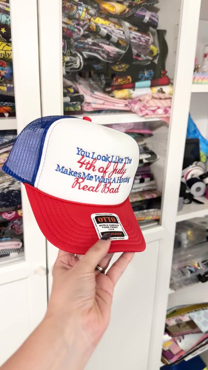 Makes Me Want A Hotdog Embroidered Foam Trucker Hat