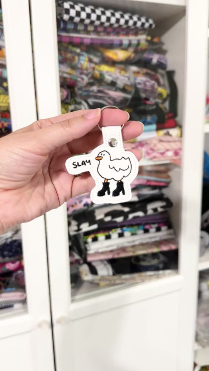 Slay Goose Embroidered Keychain