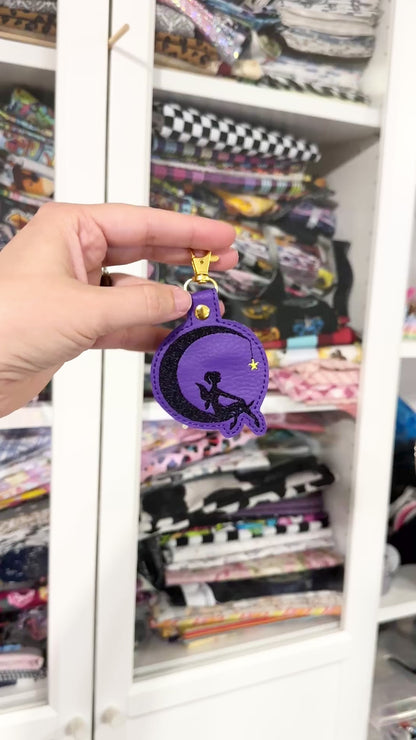 Moon Fairy Embroidered Keychain