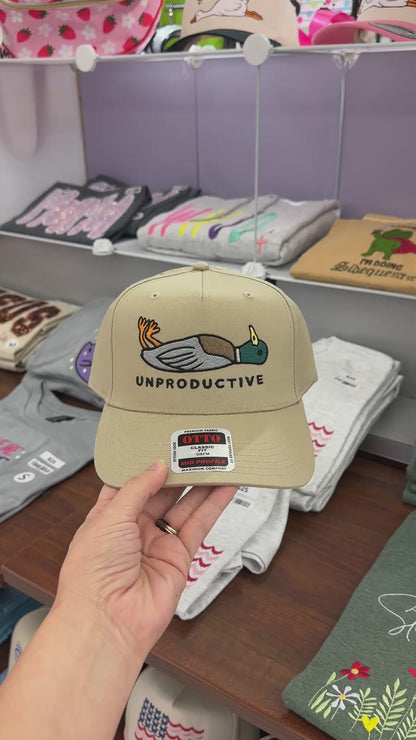 Unproductive Duck Embroidered Hat