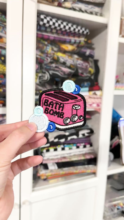 Bath Bomb Embroidered Iron-On Patch