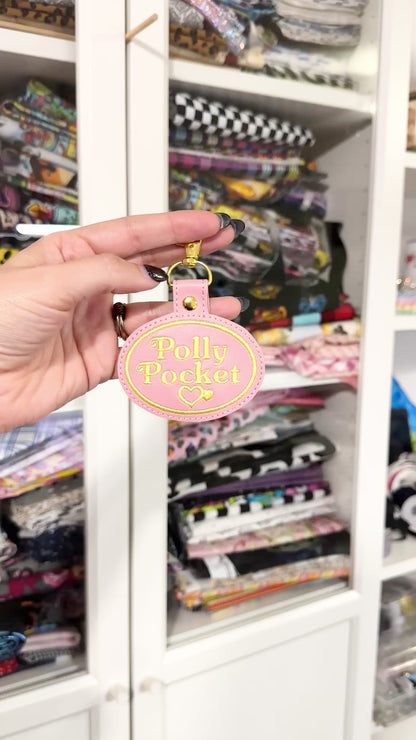 Pocket Girl Embroidered Keychain